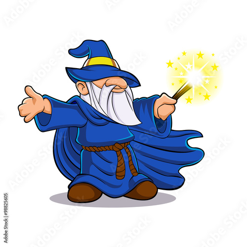 Blue wizard cartoon