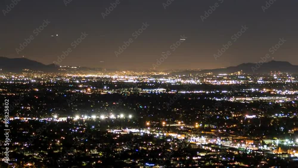 Los Angeles and Burbank Night Air Traffic Time Lapse with Zoom Los Angeles and Burbank Night Air Traffic Time Lapse with Zoom