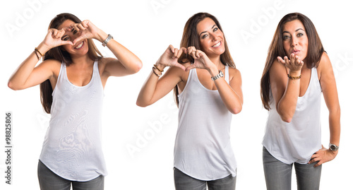 Woman making a heart with her hands