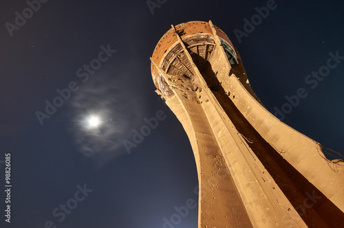 Damaged water tower in Vukovar (Croatia in Europe)