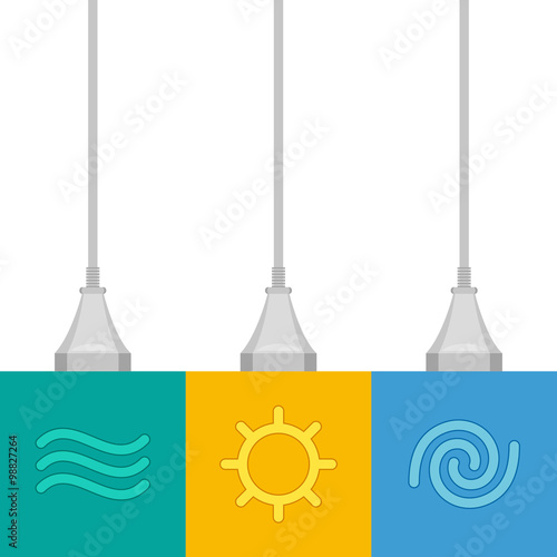 Energy of water, sun and wind