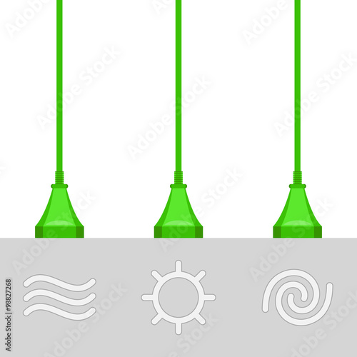Energy of water, sun and wind