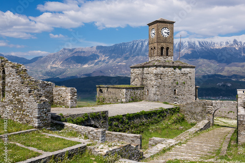 View of the Gjirokaster Castle in Albania photo