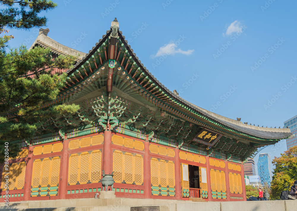 Beautiful Architecture in Deoksugung Palace at Seoul city , Kore