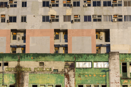 Green vintage modern facade in Manaus  Brazil