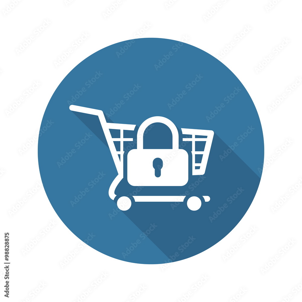 Secure Shopping Icon. Flat Design. Secure Shopping Icon. Flat Design.