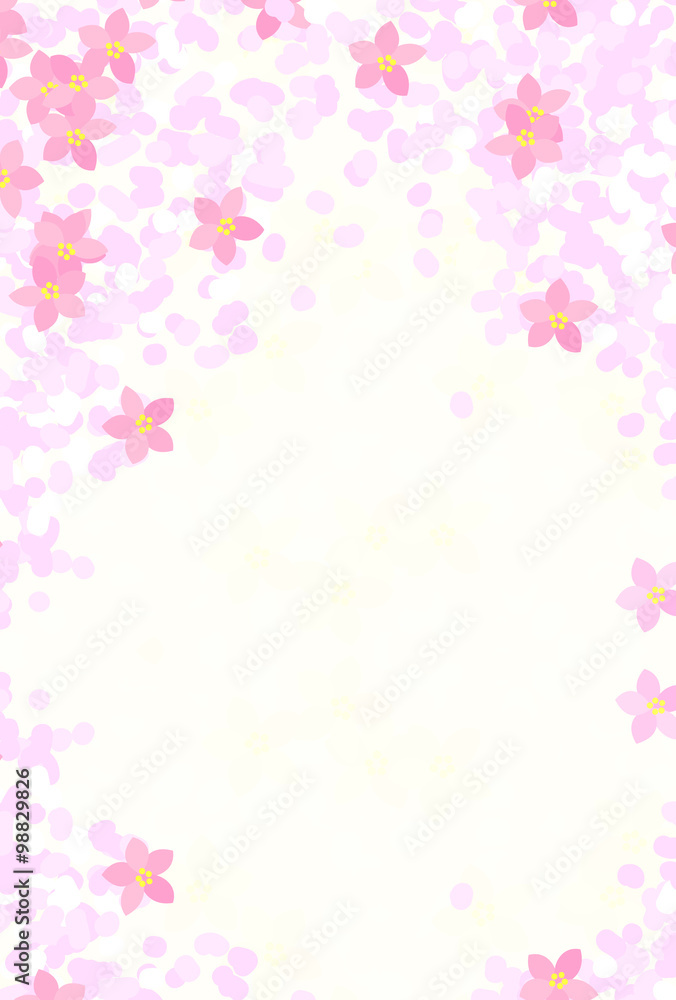 Fototapeta Pocztówka z różowymi kwiatami przedstawiającymi wiosnę