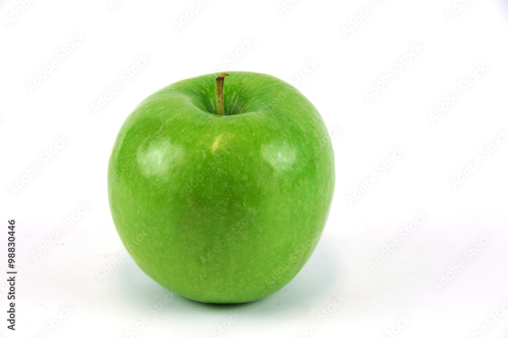 single green apple on white background single green apple on white background