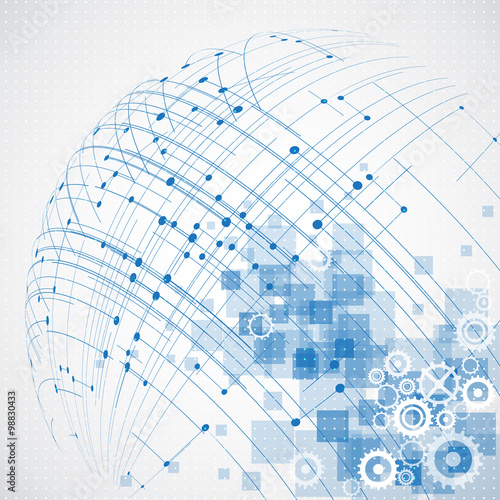 Abstract technology globe background. Vector