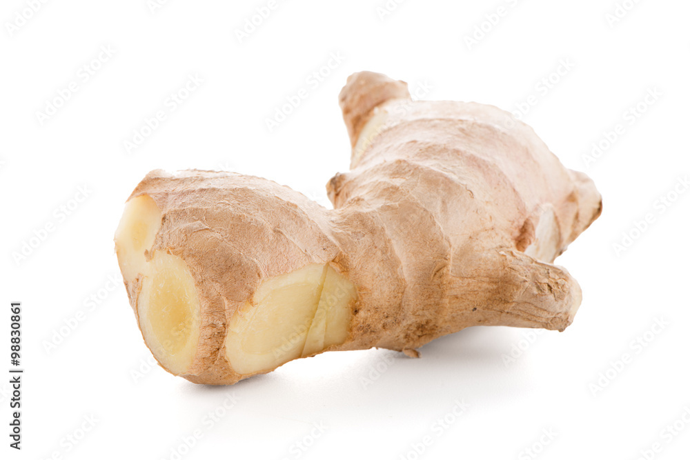 Ginger root on white Ginger root on white