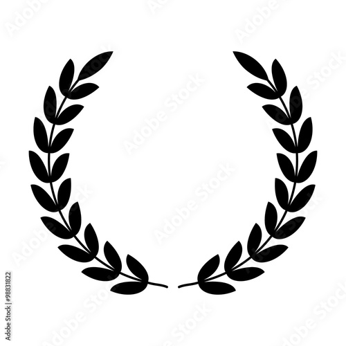 Laurel wreath - symbol of victory and power flat icon for apps and websites