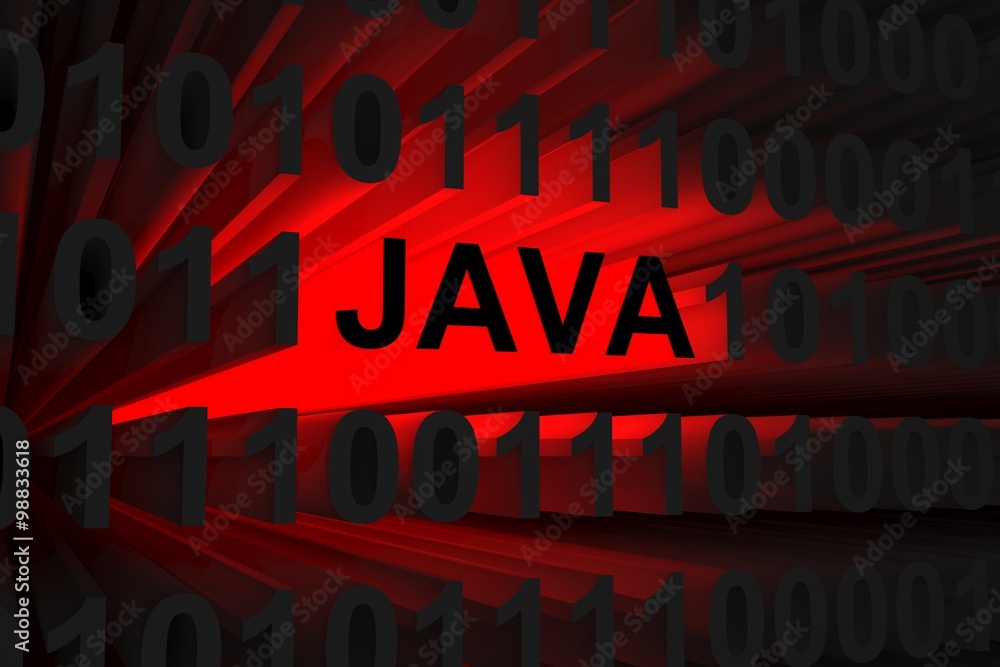 Fototapeta premium java are represented as binary code in the neon light
