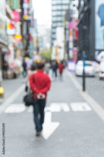 Wallpaper Mural Blurred shopping in Seoul city street background Torontodigital.ca