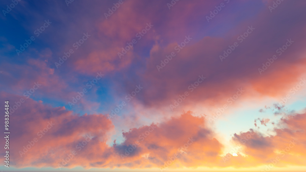 Obraz premium Cloudy blue sky abstract background, 3d illustration
