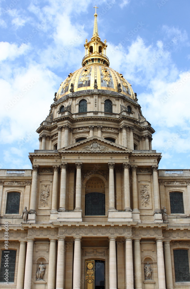 Les Invalides cathedral in Paris, France