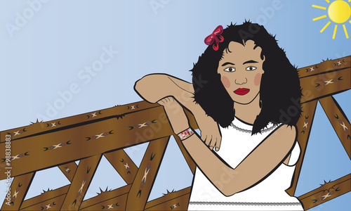 Niña y valla.