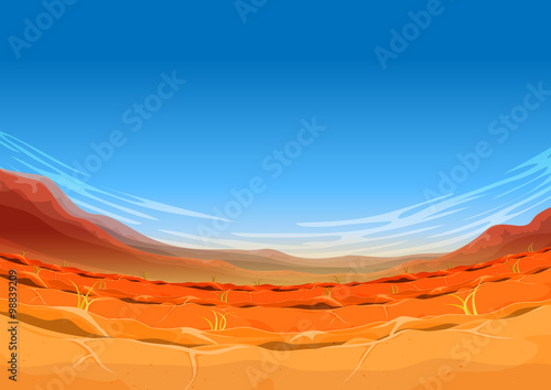 Seamless Far West Desert Landscape For Ui Game