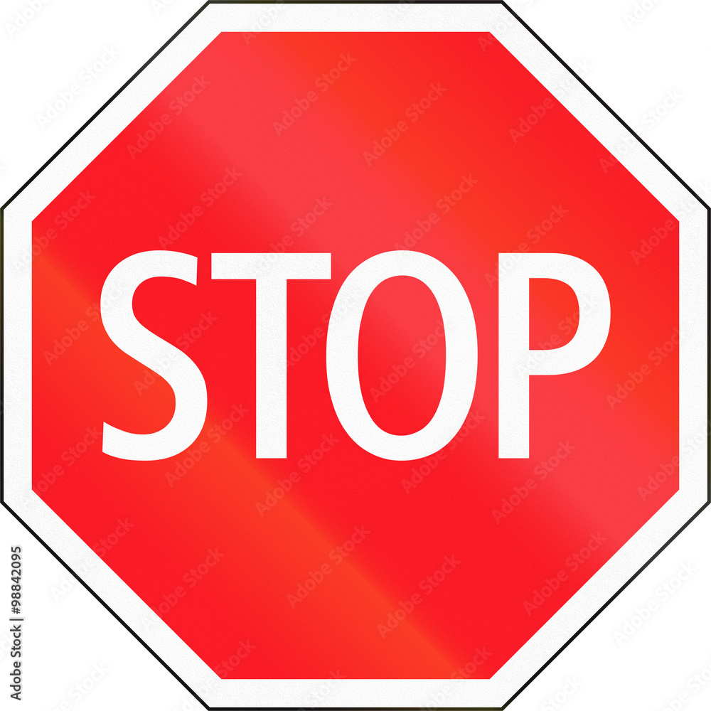 Road sign used in Switzerland - Stop and give way Road sign used in Switzerland - Stop and give way