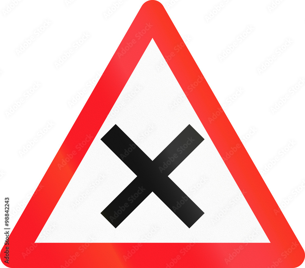 Obraz premium Road sign used in Switzerland - Crossroads with right-of-way from the right