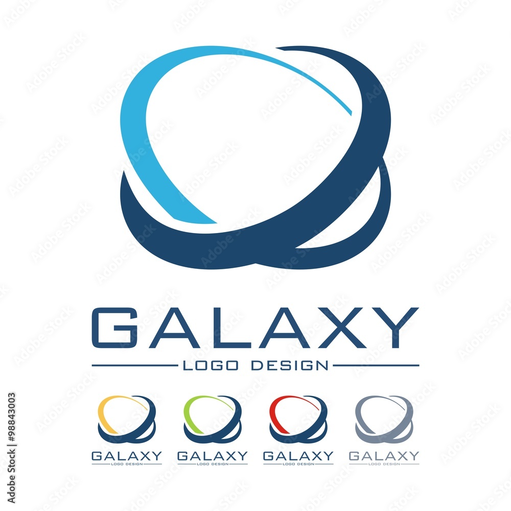 Naklejka premium Galaxy, Oval Design Logo Vector