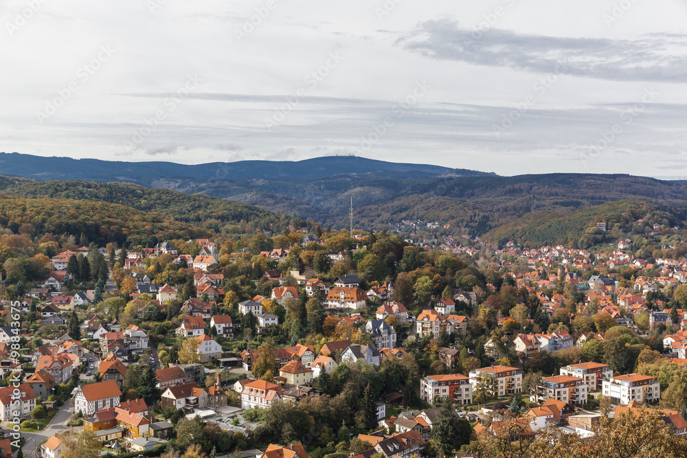 Blick auf Wernigerode mit Harz