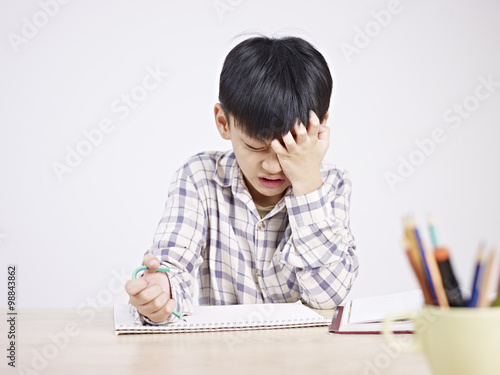Photography asian child frustrated