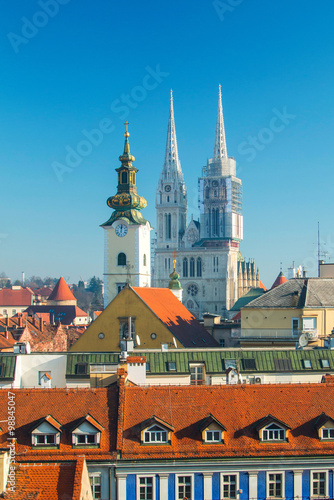 Wallpaper Mural Zagreb cathedral, vertical view Torontodigital.ca
