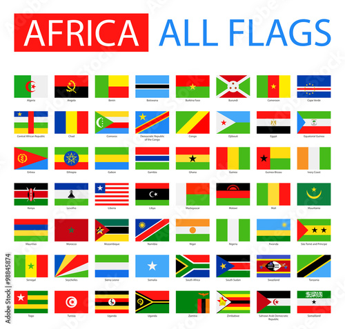 Flags of Africa - Full Vector Collection. Vector Set of Flat African Flags.