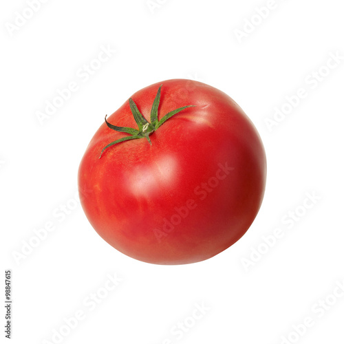 fresh tomato on white background with clipping path