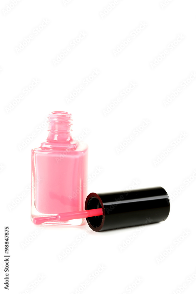 Bottle of nail polish isolated on a white Bottle of nail polish isolated on a white