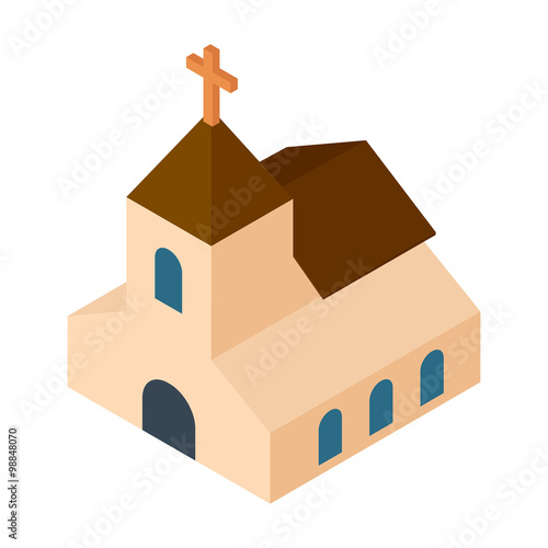 Wedding chapel isometric 3d icon