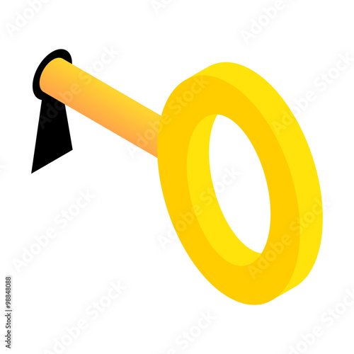 Key in keyhole isometric 3d icon