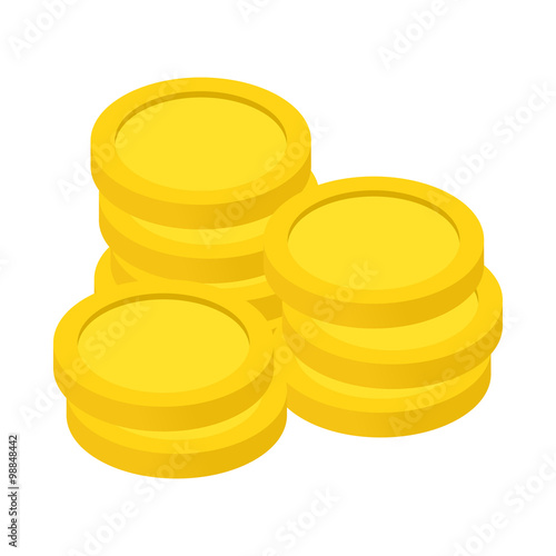 Gold coins isometric 3d icon