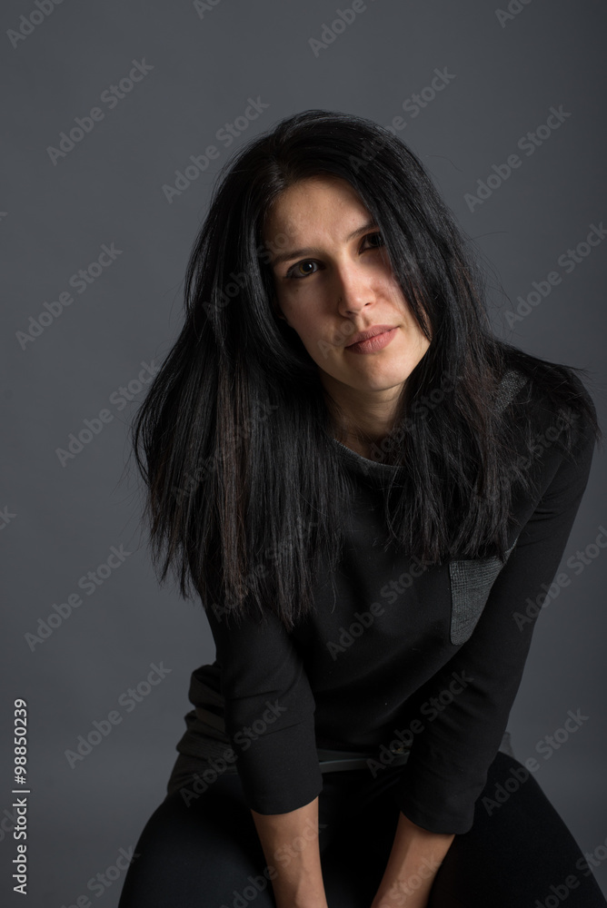 cute young girl on the shooting in the studio cute young girl on the shooting in the studio