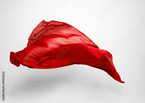 red flying fabric