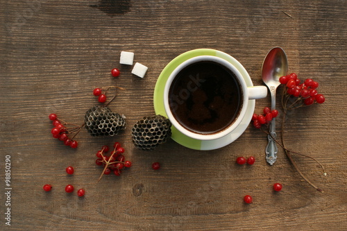 coffee morning with berries photo