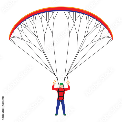 Man with a paraglider.