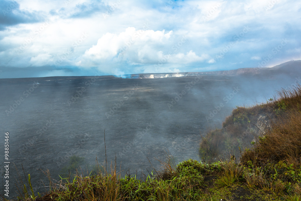 Kilauea Caldera in the Volcanoes National Park, Big Island, Hawaii