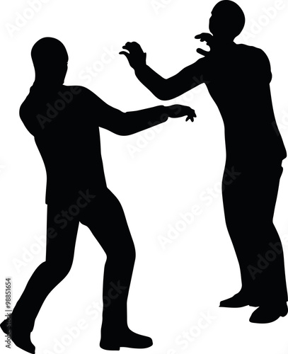 businessman push