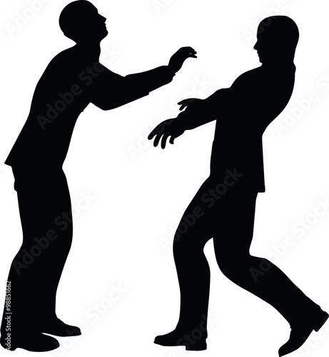 businessman push