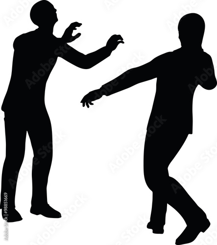 businessman push