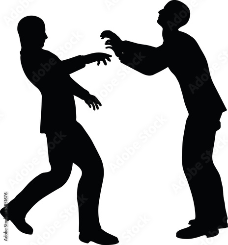 businessman push