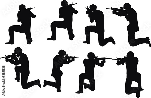 businessman soldier shoot