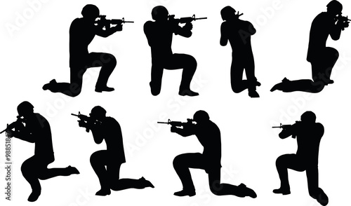 businessman soldier shoot