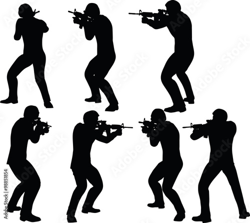 businessman soldier shoot