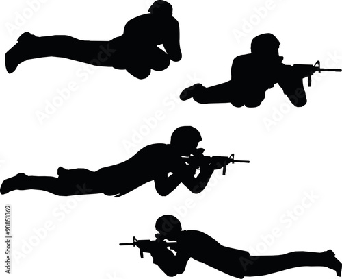 businessman soldier shoot
