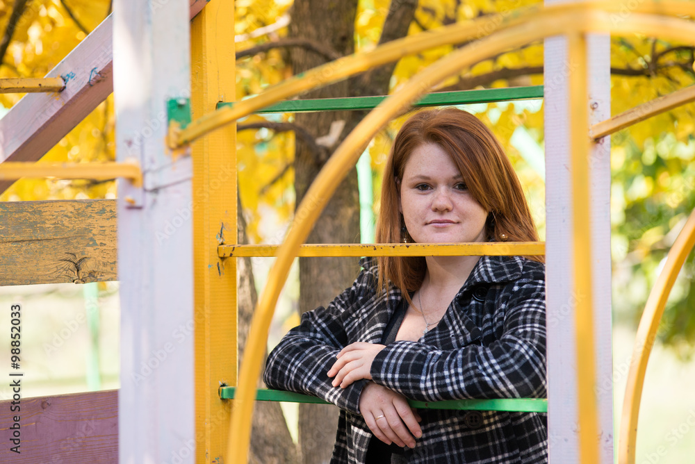 Young beautiful girl on a walk in the country Young beautiful girl on a walk in the country