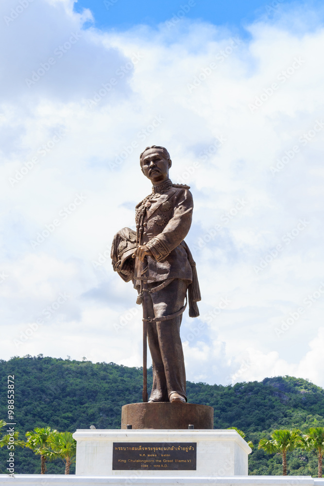 Naklejka premium Hua Hin, THAILAND - October 11,2015: Ratchapak Park and the statues of Seven king of thailand monument at ratchapak royal public park,Hua hin Thailand.