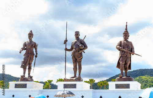 Hua Hin, THAILAND - October 11,2015: Ratchapak Park and the statues of Seven king of thailand monument at ratchapak royal public park,Hua hin Thailand. photo