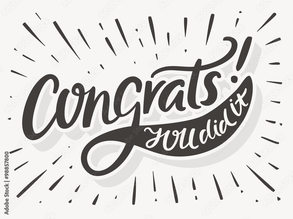 Congrats. You Did It. Congratulations card. Stock Vector Adobe Stock